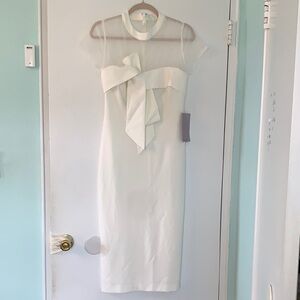 Elegant White Illusion Bow Dress